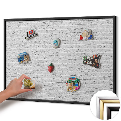 Tableau magnétique avec cadre noir Mur en briques clair