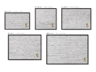 Tableau magnétique avec cadre noir Mur en briques clair