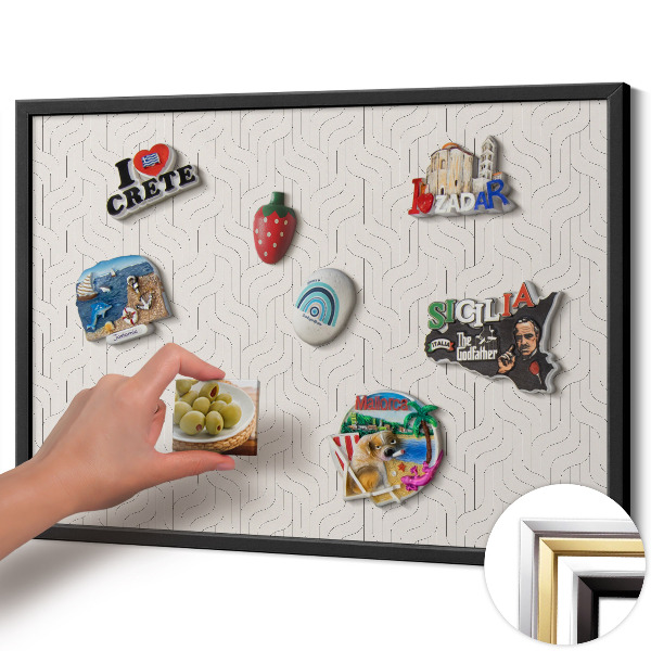 Tableau magnétique avec cadre noir Motif linéaire régulier