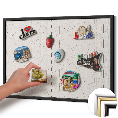 Tableau magnétique avec cadre noir Motif linéaire régulier