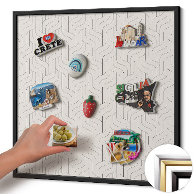 Tableau magnétique avec cadre noir Motif linéaire régulier