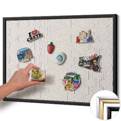 Tableau magnétique avec cadre noir Motif linéaire régulier