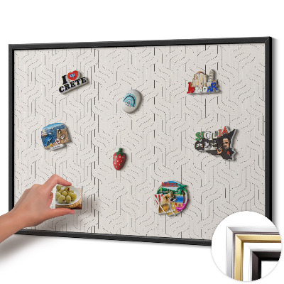 Tableau magnétique avec cadre noir Motif linéaire régulier