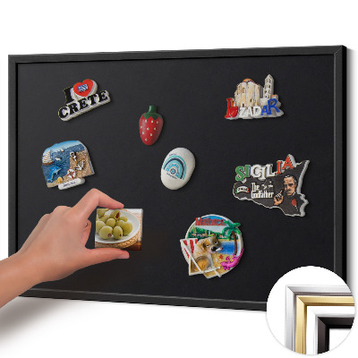 Tableau magnétique avec cadre noir Couleur noire