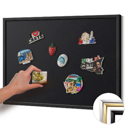 Tableau magnétique avec cadre noir Couleur noire