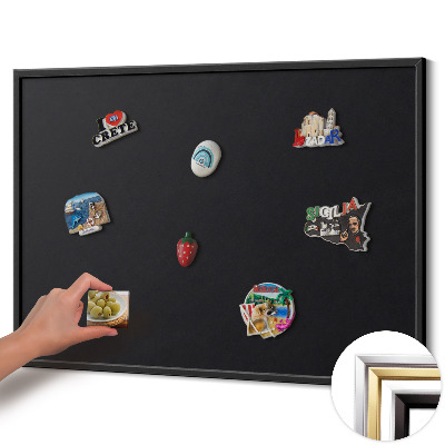 Tableau magnétique avec cadre noir Couleur noire