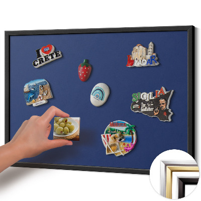 Tableau magnétique avec cadre noir Couleur bleu marine