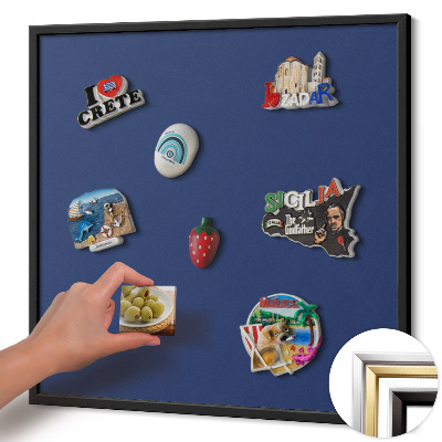 Tableau magnétique avec cadre noir Couleur bleu marine