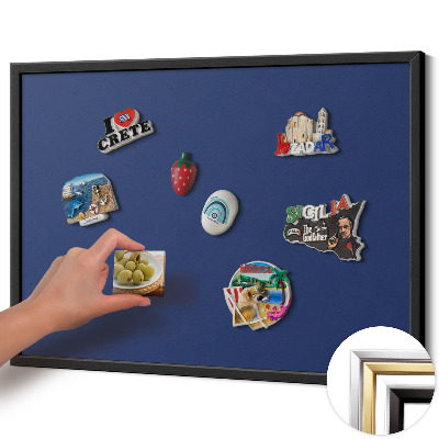 Tableau magnétique avec cadre noir Couleur bleu marine