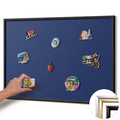 Tableau magnétique avec cadre noir Couleur bleu marine