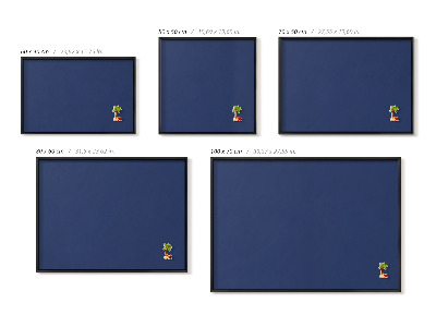 Tableau magnétique avec cadre noir Couleur bleu marine
