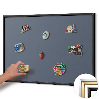 Tableau magnétique avec cadre noir Couleur gris froid