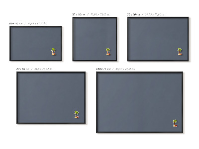 Tableau magnétique avec cadre noir Couleur gris froid