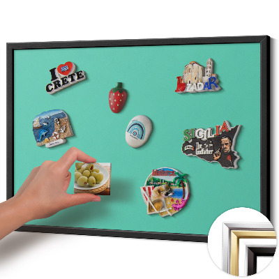 Tableau magnétique avec cadre noir Couleur menthe