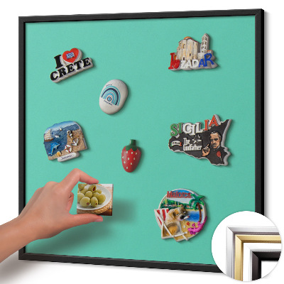 Tableau magnétique avec cadre noir Couleur menthe