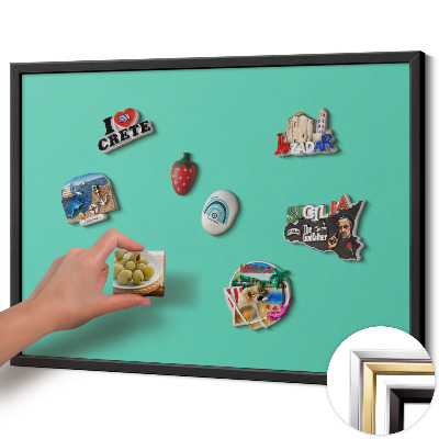Tableau magnétique avec cadre noir Couleur menthe