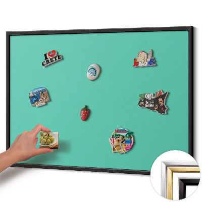 Tableau magnétique avec cadre noir Couleur menthe