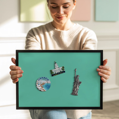 Tableau magnétique avec cadre noir Couleur menthe