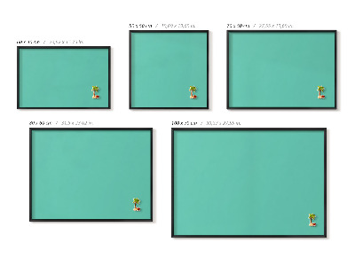 Tableau magnétique avec cadre noir Couleur menthe