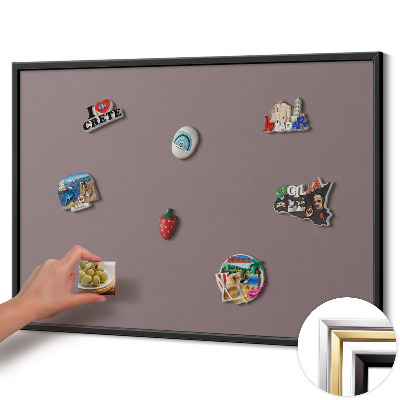 Tableau magnétique avec cadre noir Couleur marron clair