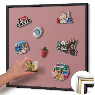 Tableau magnétique avec cadre noir Couleur rose pastel