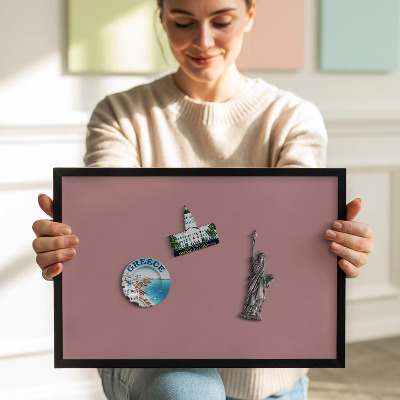 Tableau magnétique avec cadre noir Couleur rose pastel