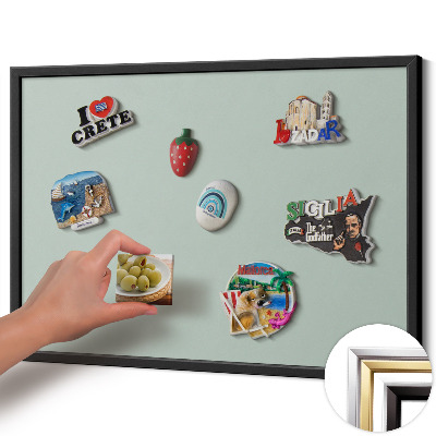 Tableau magnétique avec cadre noir Couleur aigue-marine