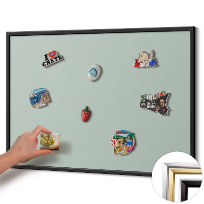 Tableau magnétique avec cadre noir Couleur aigue-marine