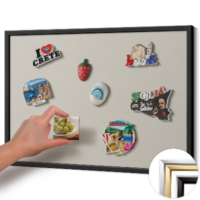 Tableau magnétique avec cadre noir Couleur crème
