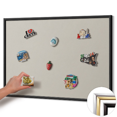 Tableau magnétique avec cadre noir Couleur crème