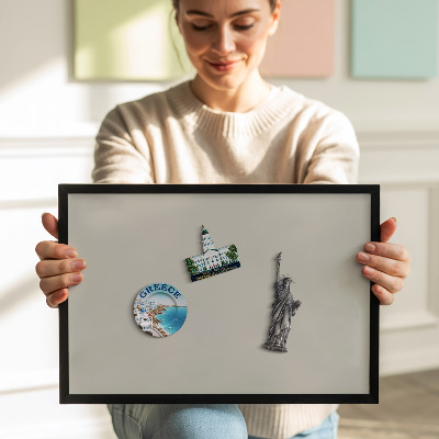 Tableau magnétique avec cadre noir Couleur crème