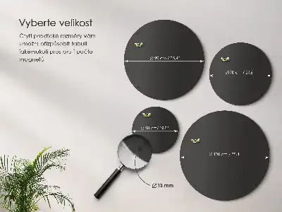 Tableau pour aimants de voyage rond de couleur noire