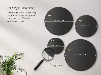Tableau pour aimants de voyage rond de couleur noire