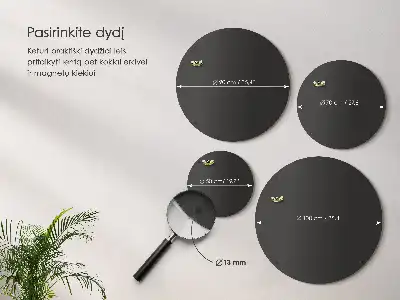 Tableau pour aimants de voyage rond de couleur noire