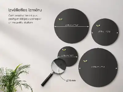 Tableau pour aimants de voyage rond de couleur noire