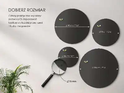 Tableau pour aimants de voyage rond de couleur noire