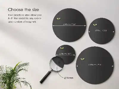 Tableau pour aimants de voyage rond de couleur noire