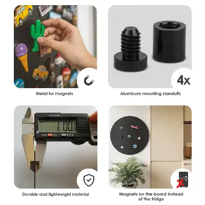 Tableau pour aimants de voyage rond de couleur noire