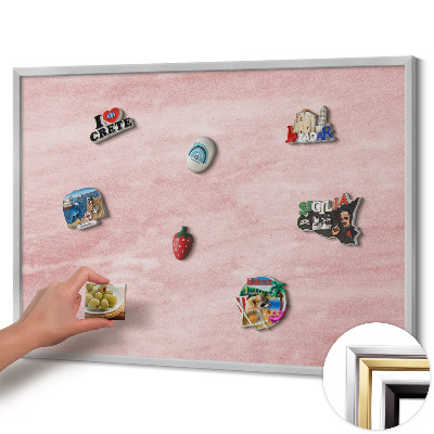 Tableau magnétique avec cadre argenté Texture pastel de roche
