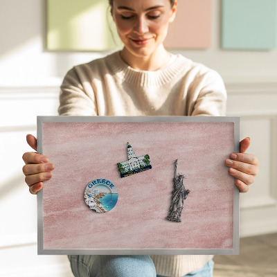 Tableau magnétique avec cadre argenté Texture pastel de roche