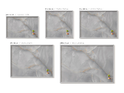 Tableau magnétique avec cadre argenté Marbre décoratif élégant