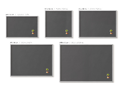 Tableau magnétique avec cadre argenté Couleur gris foncé