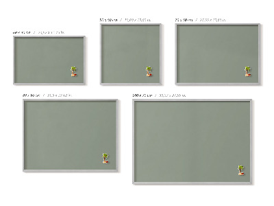 Tableau magnétique avec cadre argenté Couleur olive clair
