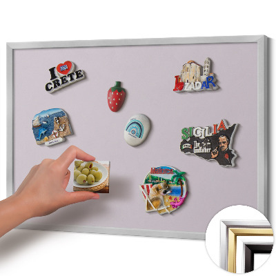Tableau magnétique avec cadre argenté Couleur lilas