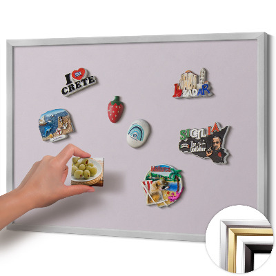 Tableau magnétique avec cadre argenté Couleur lilas