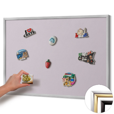 Tableau magnétique avec cadre argenté Couleur lilas