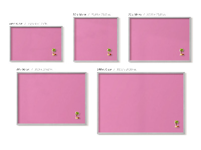 Tableau magnétique avec cadre argenté Couleur rose