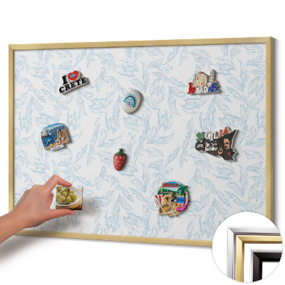Tableau magnétique avec cadre doré Motif régulier de feuilles