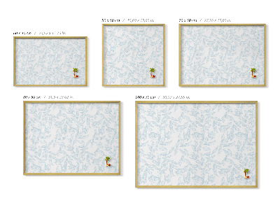 Tableau magnétique avec cadre doré Motif régulier de feuilles