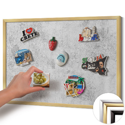 Tableau magnétique avec cadre doré Texture de béton usée